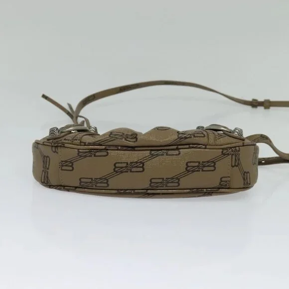 BALENCIAGA Chain Le Cagoule Mini Shoulder Bag Leather Beige Silver Auth bs27430 - Picture 5 of 16